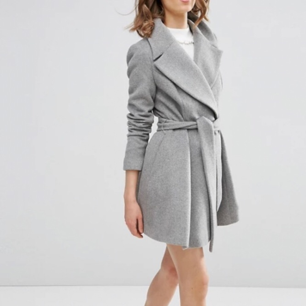 Wool Skater Coat with Belt and Collar